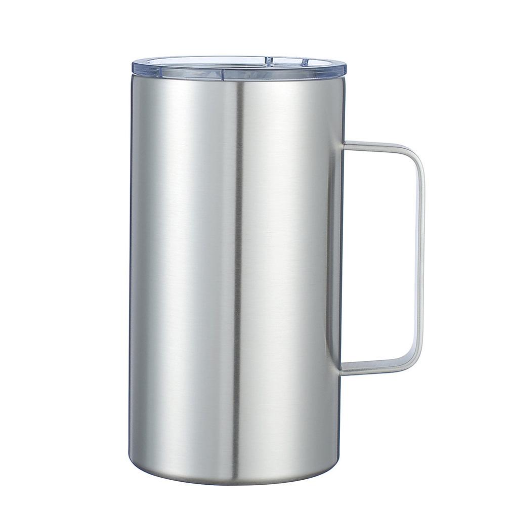 24oz Coffee Mugs with Handle Stainless Steel Double Wall Insulated Cup Leak Proof Lid Travel Mug Gift for Office/School/Camping
