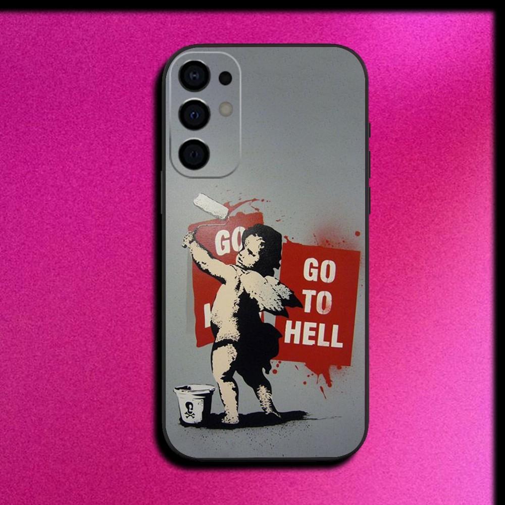 Street Art Banksy Graffiti Phone Case For Samsung S25,S24,S21,S22,S23,S30,Ultra,S20,Plus,Fe,Lite,Note,10,9,5G Black Cover