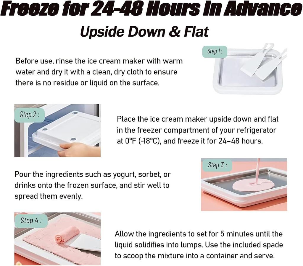 Household DIY 304 Stainless Steel Fried Ice Plate, Mini Frozen Yogurt Maker, Summer Kids Homemade Ice Cream Machine
