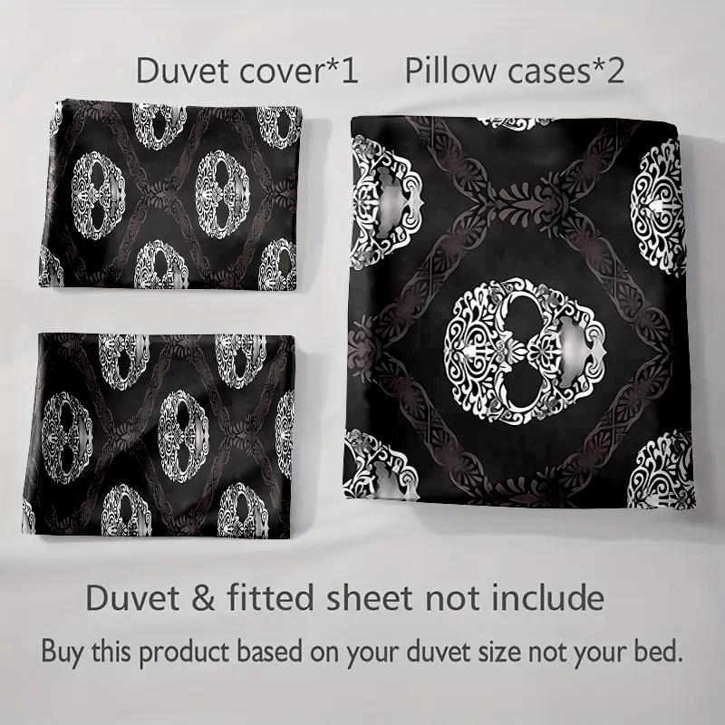 Skull-themed motifs. Bedding Duvet cover sets Duvet covers Pillowcases gifts (1 * Duvet Cover 2 * Pillowcases, without duvet insert)