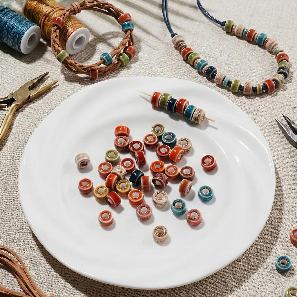 10pcs/Lots 7*11mm Ceramic Bead Circular Spacer Beads for Handmade DIY Bracelets Necklaces Earrings Jewelry Making Accessories