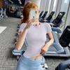 1011 Summer New Slim Yoga Clothing Sports Fitness Clothing Skinny Running Outdoor Top Skinny Women's Short Sleeves