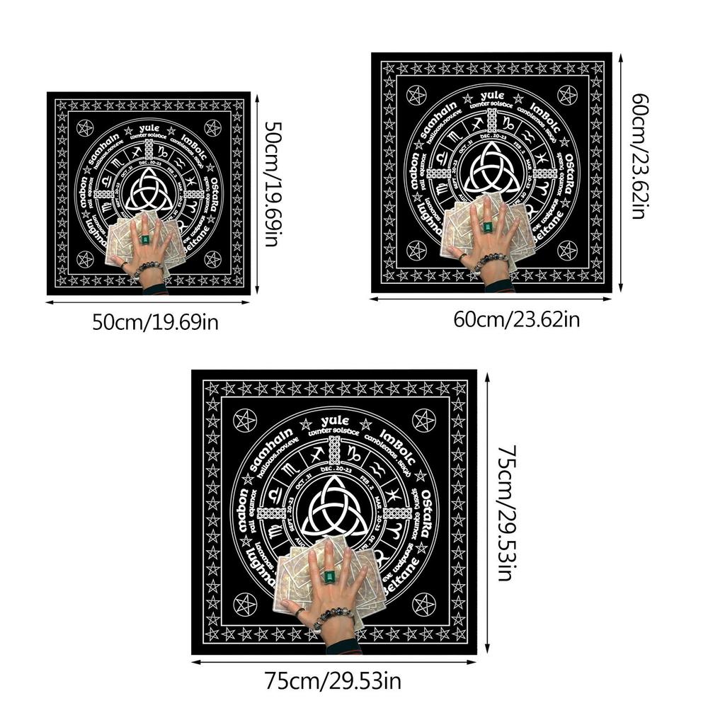 Tarots Tablecloth Rune Divinations Table Cover Astrology Oracles Board Game Mat Square Shape Pendulum Altar Table Cloth