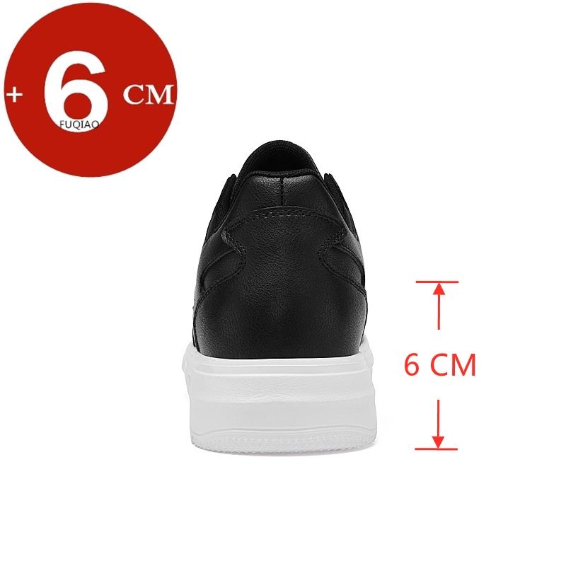 Plus Size Elevator Sneakers Men's Genuine Leather Casual Sports Shoes 6CM Height Increasing Shoes for Men Women Walking Shoes