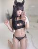 Anime Cartoon Cute Lolita Cat Girls Uniform Bra Brief Nad Neck Ring Set Cosplay Kawaii Women Sexy Lingerie Exotic Underwear