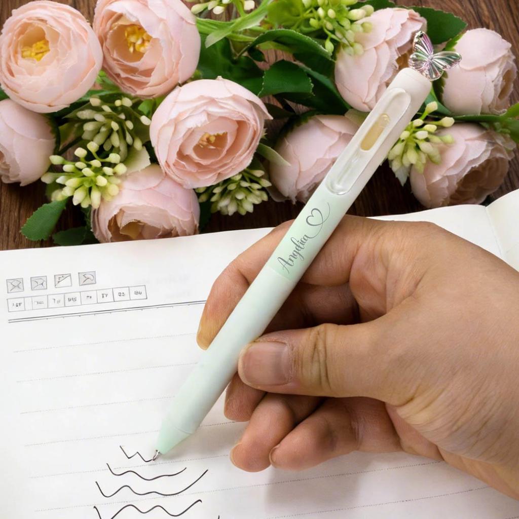 Custom Gel Pens With Name,Personalized Teacher Pens,Customized Ballpoint Pen,Customizable Butterfly Gradient Writech Pens