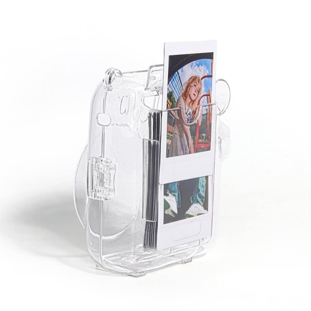 Fenmic Instant Camera Clear Case for Fujifilm Instax Mini 12, with Film Pocket, Photo Clip, Stickers, and Adjustable Shoulder Strap (Set of 2)