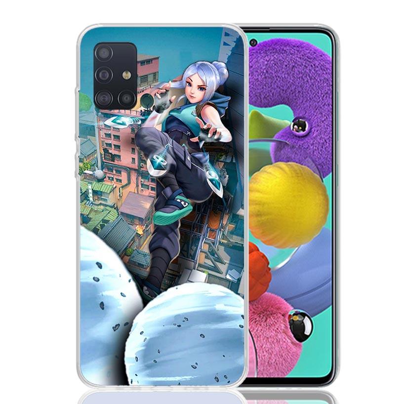 Valorant Jett Phone Case for Samsung Galaxy A52 A51 A50S A12 A22 A32 A72 A10S A30S A31 A71 Note 20 Ultra 10 Plus S10 Galaxy A52