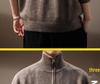 Premium American Style Men's Half-High Collar Knit Sweater - Warm, Anti-Pilling, Plus Size, Long Zipper.