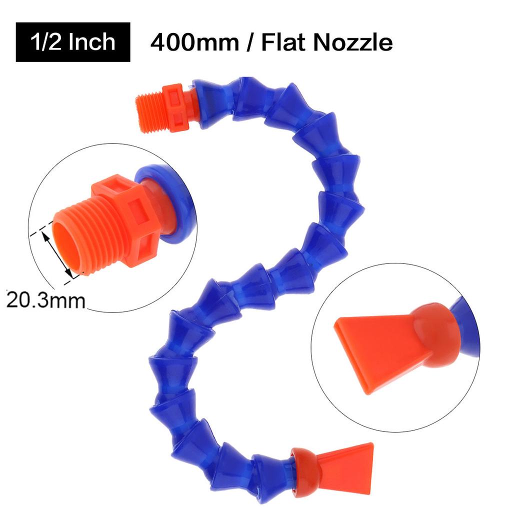 1/2 3/8 1/4'' 300mm 400mm Plastic Flexible Water Oil Coolant Tube Hose with Round Flat Nozzle for CNC Milling Lathe Cooling Pipe