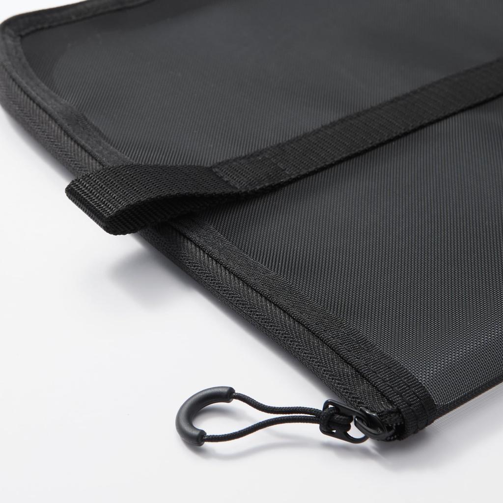MUJI Nylon Mesh Vertical Document Case with A4 84444623 Dividers, Size, Black,