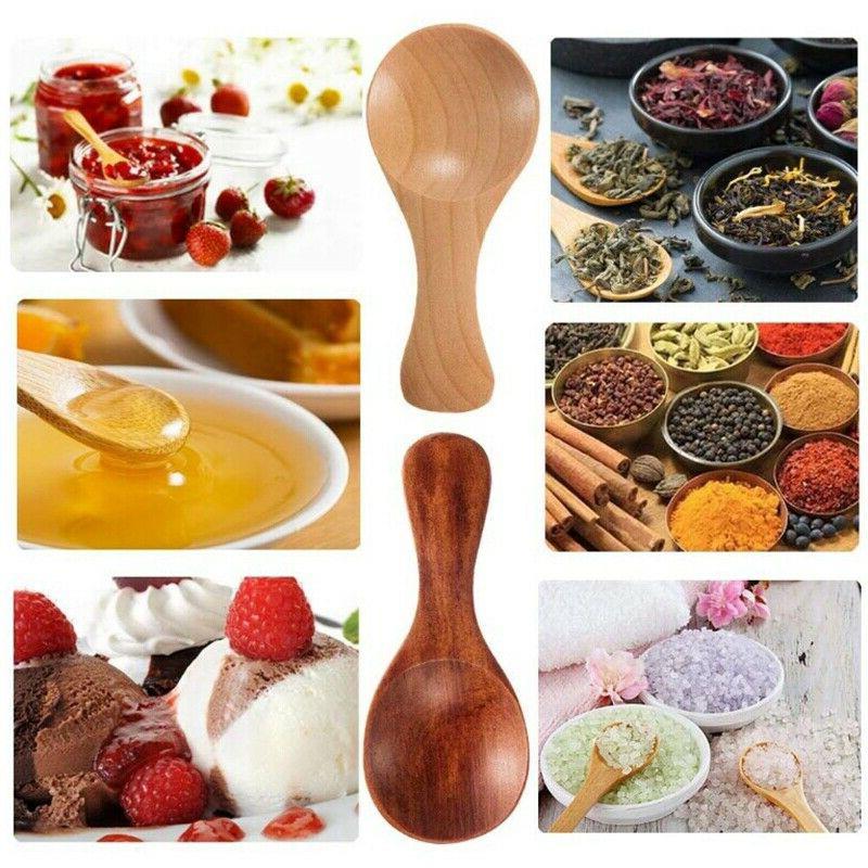 10PCS/Set Small Mini Wooden Spoon Honey Condiment Salt Sugar Teaspoon Seasoning
