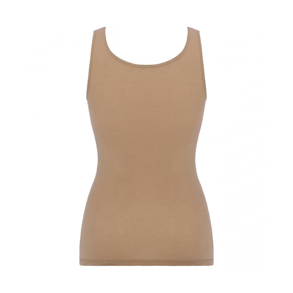 Triumph 5380 Sleeveless 00OX Size Soft to the Touch Top, (Beige), L, 100% Cotton,