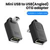 Right Angle Mini USB to USB OTG Adapter USB 2.0 Mini USB Male to USB A Female Converter 90 Degree OTG Adapter for Car MP3 Camera 3
