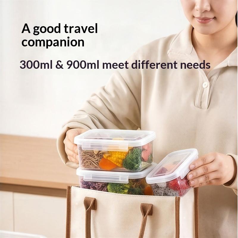 Portable Food Storage Box With Single Snap-On Cover Compartments For Sub-Packed Meat Onion Ginger Refrigerator Freezer Organizer