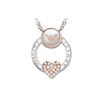 Emporio Armani Mother-of-pearl Heart-shaped Diamond 925 Silver Necklace Women's Silver EG3470040 F Basic Packaging-brand Original Box