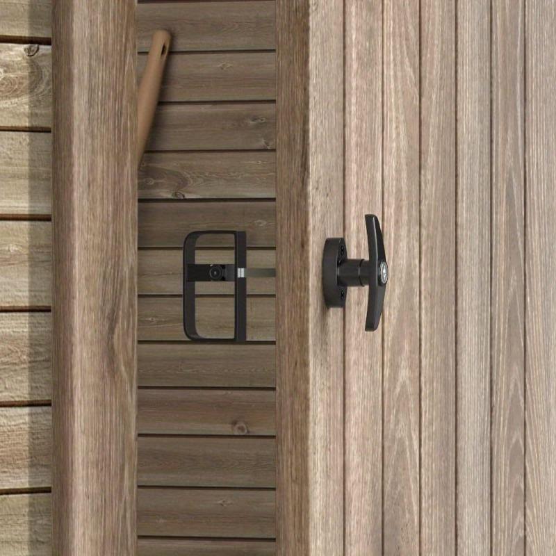 1pc Shed Door Lock Latch, Shed Door T Handle Lock, 2 Keys - Shed Door Hardware - Black