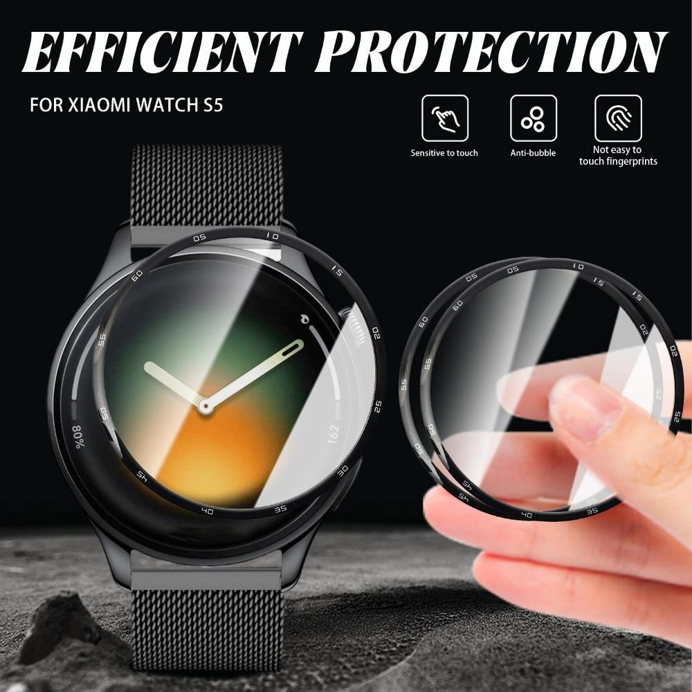 Screen Protector for Xiaomi Watch S5 3D Curved Screen Protector Ultra-HD Full Cover Hydrogel Protective Film for Xiaomi Watch S5