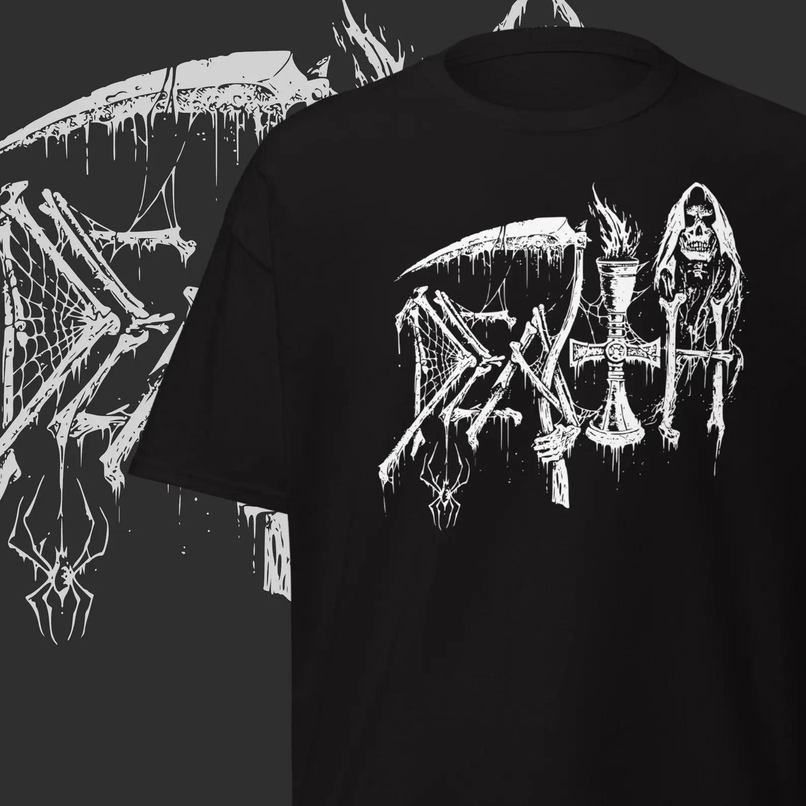 Unisex Adult Casual Graphic Death Metal Grim Reaper Graphic T-Shirt... L