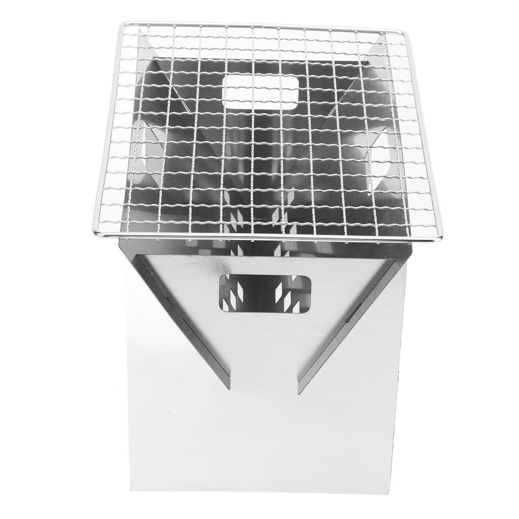 Folding Charcoal BBQ Grill Stainless Steel Mini Detachable Portable Barbecue Grill for Outdoor Camping