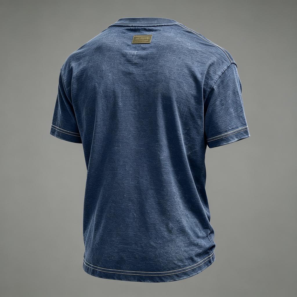 Herren Freizeit-T-Shirt mit kurzem Ärmel und Grafikdruck, Leicht, Atmungsaktiv, Rundhals für den Sommer