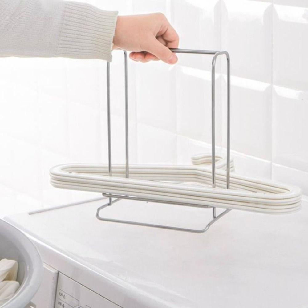 Stainless Steel Hanger Stacker Rack Large Capacity Clothes Hanger Holder For Home Laundry Closet
