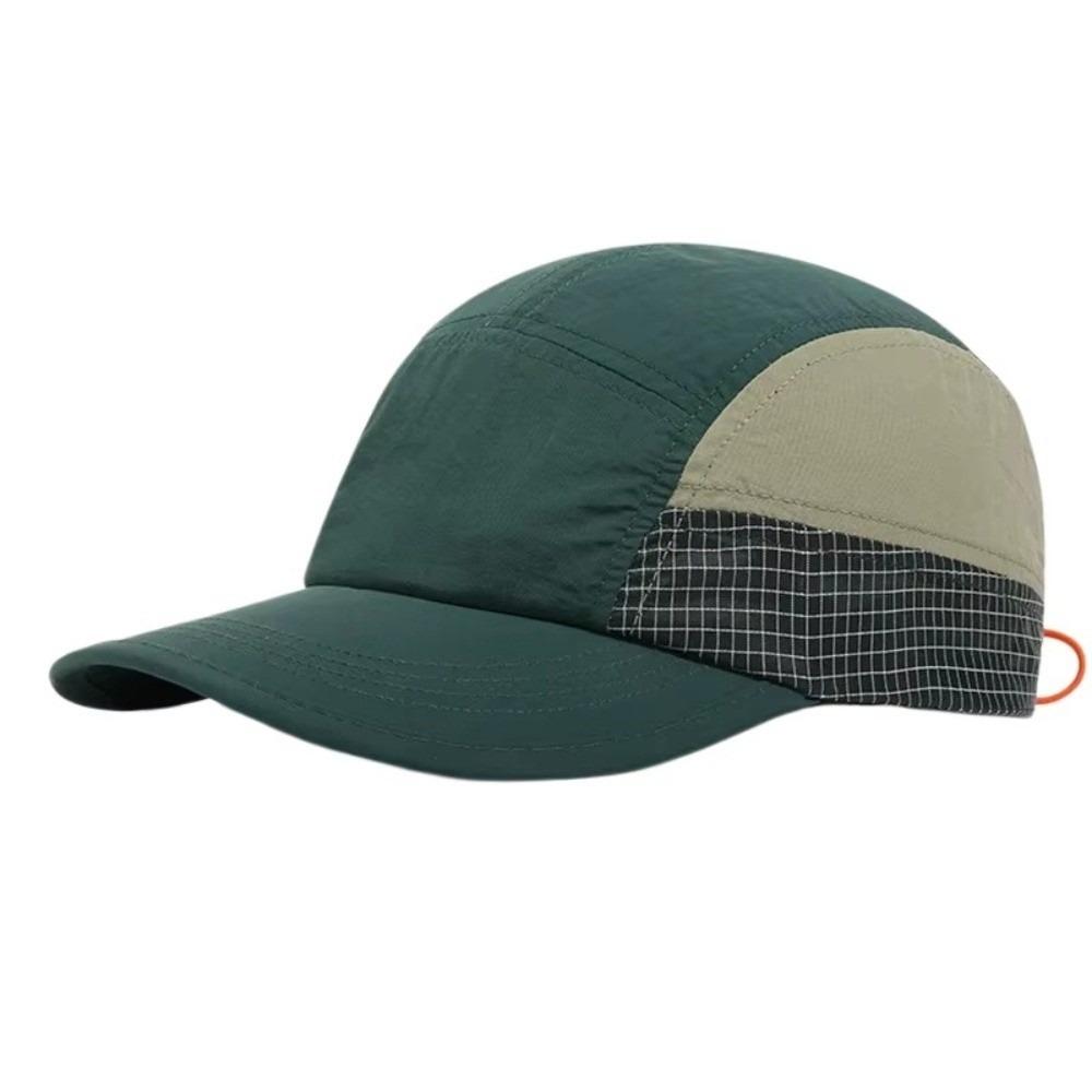 Retro 5-panel Quick-drying Baseball Cap Soft Brim Plaid Running Caps Breathable Peaked Cap Men