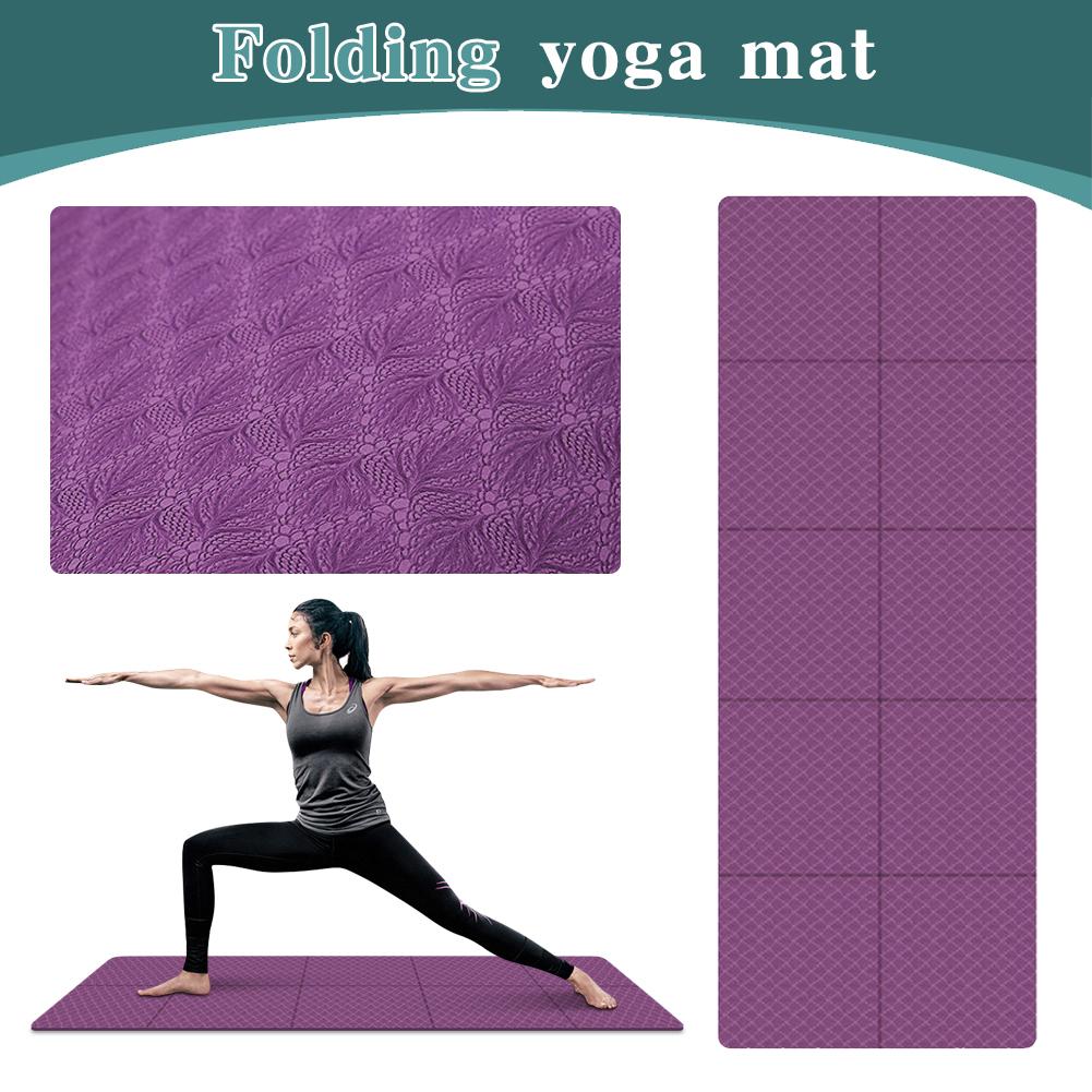 Faltbare Yogamatte Faltbare Fitness-Übungsmatte Doppelseitige TPE Pilatesmatte Multifunktional für Yoga Pilates & Bodenübungen