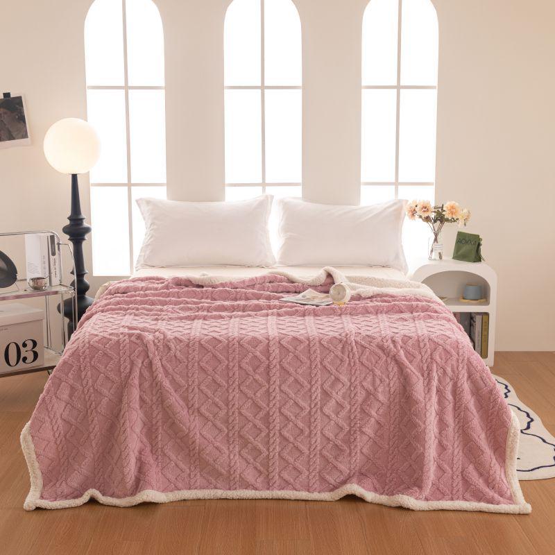 Thickened Jacquard Velvet Coral Fleece Flannel Blanket