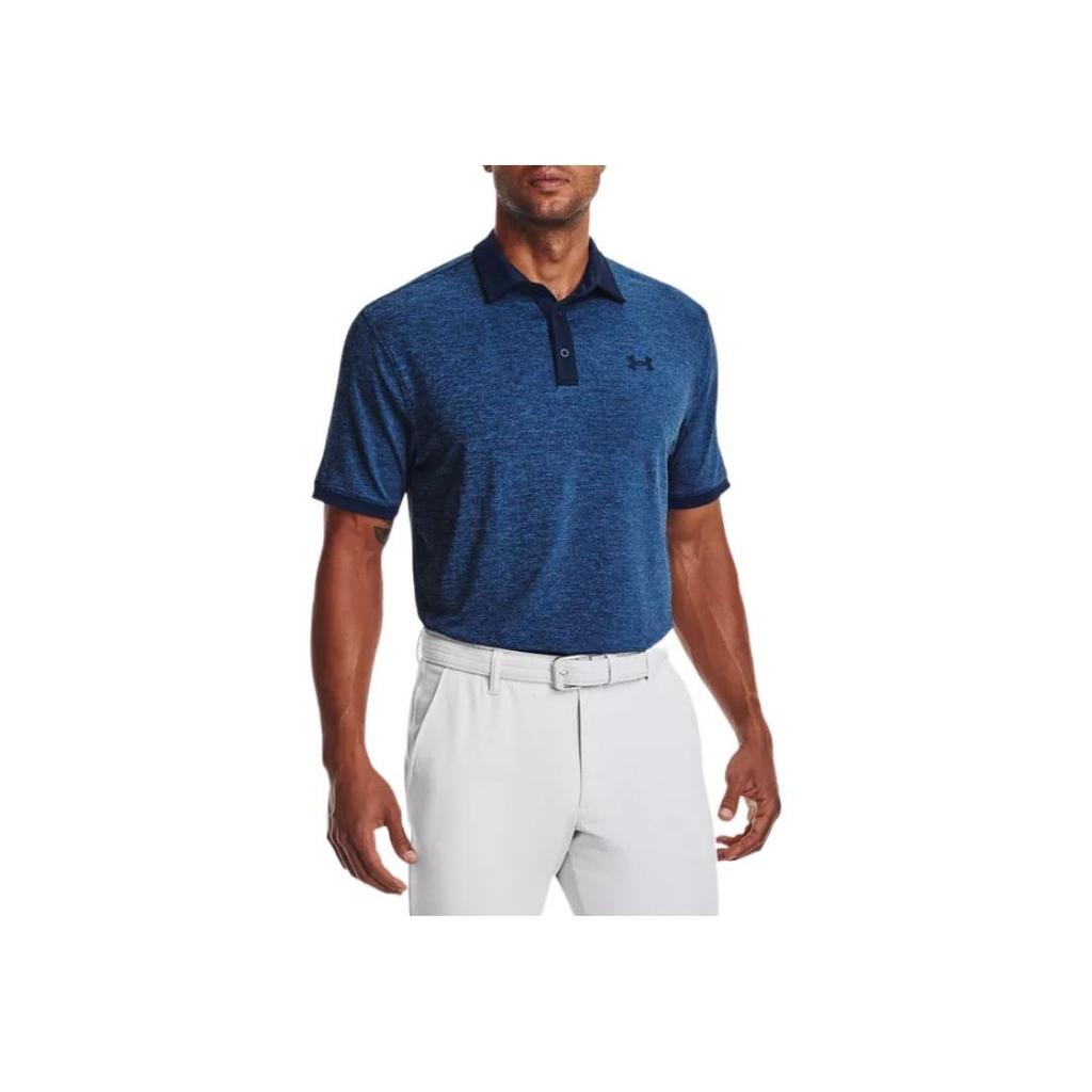 Under Armour Playoff 2.0 Heather Golf Loose Fit Short Sleeve Polo Shirt Men Tops Blue 1367864-409
