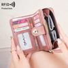 Short Women's Wallet, Retro Multi-card, Two-fold Zipper Card Bag, Coin Change Bag.