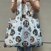 Large Capacity Foldable Tote Bag - Stylish Dachshund Print Totes for Women - Lightweight, Reusable, and Easy to Carry Shopping Bag