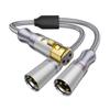 SOUNDFAM XLR Розгалужувач Кабель Роз'єм Мама на 2 Роз'єми Тато Збалансований Мікрофонний Patch Y-розгалужувач Сірий 1 фут 0.5 м