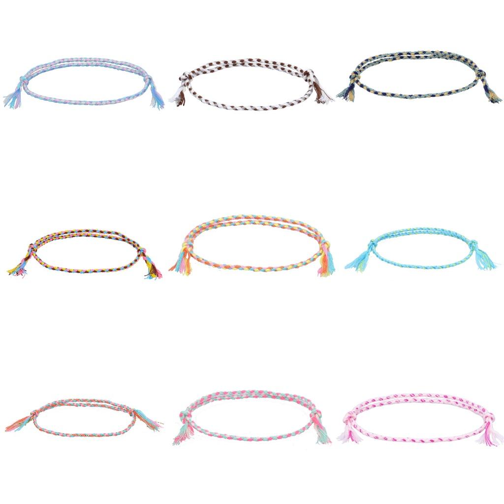 Trendy Unisex Wave Style Handmade Braided Red Rope Bracelet Ideal For Travel Remembrance Assorted Colors