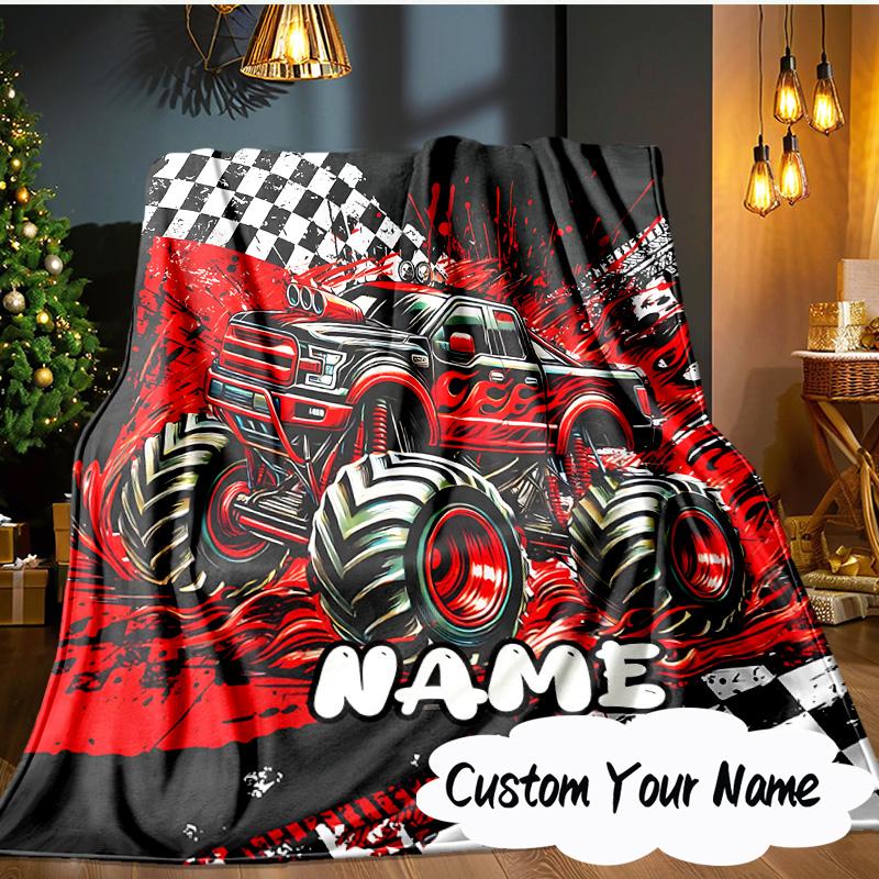Custom Name School Bus Adventure Blanket Ideal Bedding Blanket Perfect for Travel, Camping, Living Rooms, Offices, Sofas, Fan Christmas Gift