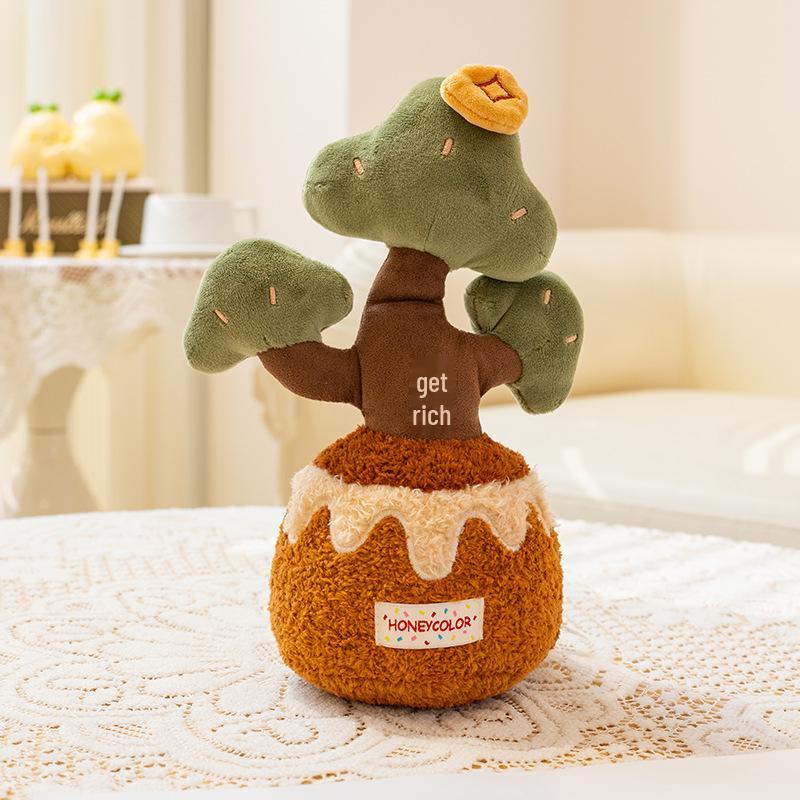 Realistic Plush Money Tree Plant Doll for Car Decoration and Small Gifts