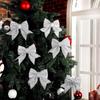 2Pcs Sparkling Bow Christmas Decorations 3D Christmas Hanging Decorations  Christmas Tree Decoration