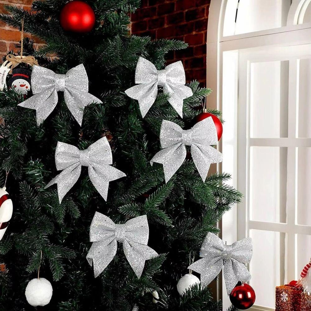 2Pcs Creative Bow Christmas Decorations 3D Christmas Bow Decorations  Holiday Accessories