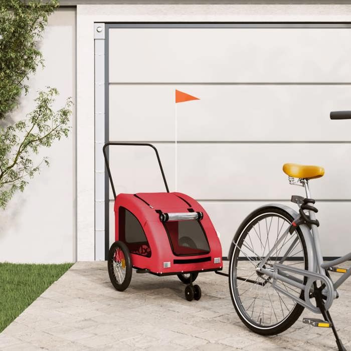 VidaXL Remorque de vélo pour animaux de compagnie rouge 93985