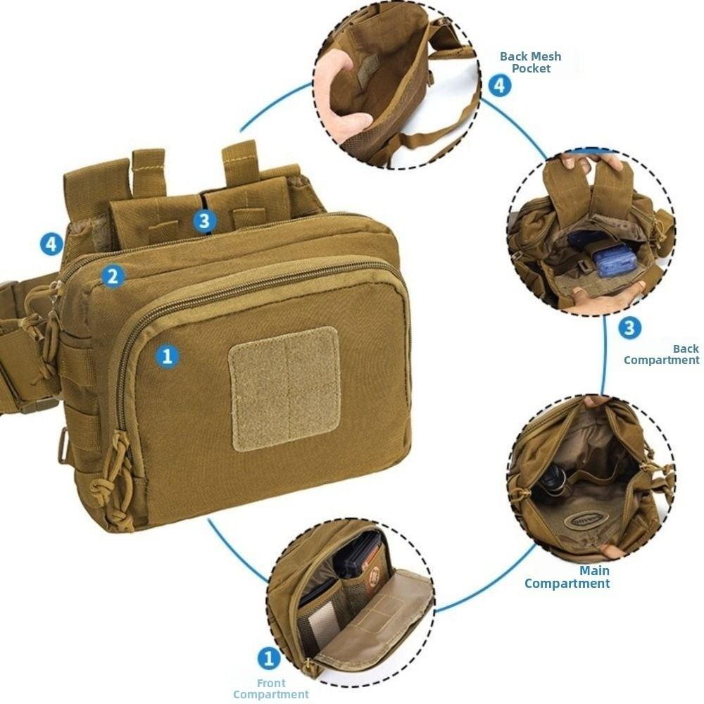 High Density Oxford Outdoor Waist Bag Large Capacity Travel Waist Hanging Bag Outdoor Sports