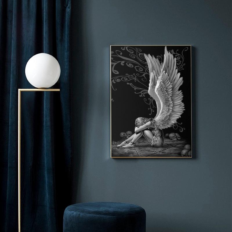 Modern Angel Art Wall Plakáty a obrazy Bílá Červená Křídla Obraz na plátně Obývací pokoj Kavárna Domov Nástěnná dekorace Obraz Cuadros