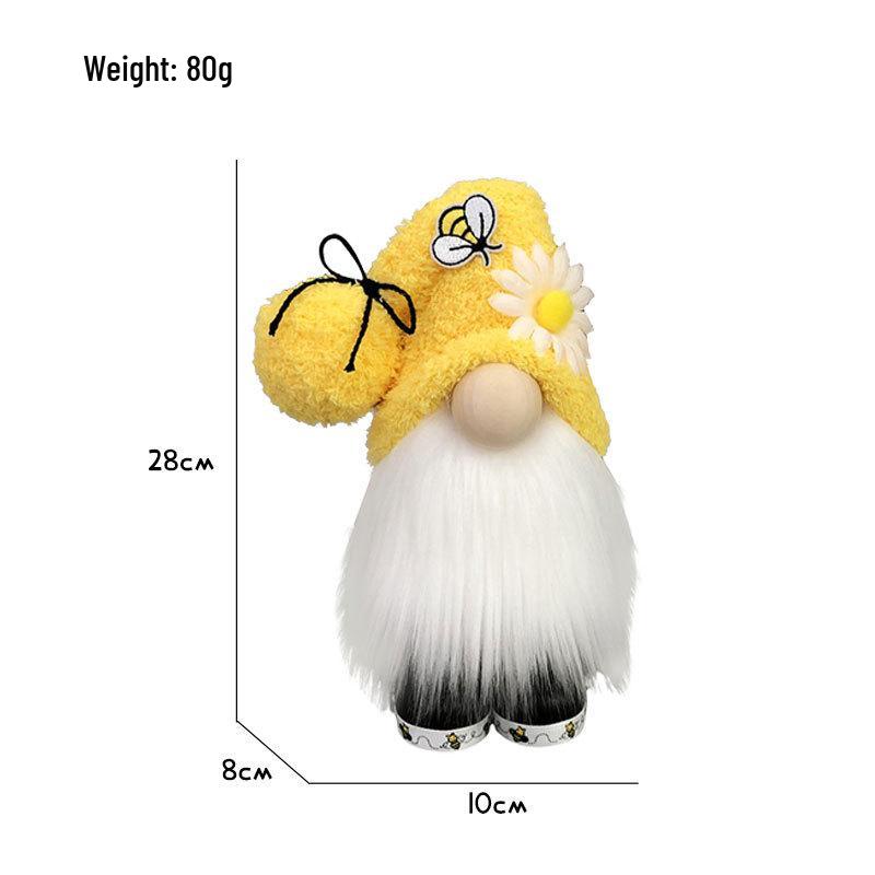 2022 Cross-border Bee Festival Faceless Doll - Cute Bowknot Stand Plush Old Man Decoration