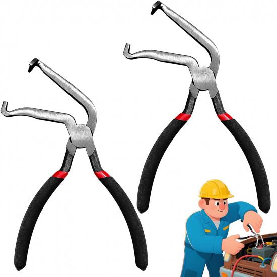 

2Pcs Electrical Disconnect Pliers,8in Automotive Electrical Connector Pliers,Fuel Line Disconnect Tool for Push Tab Style Plugs,60°Elbow 2*60° Plier