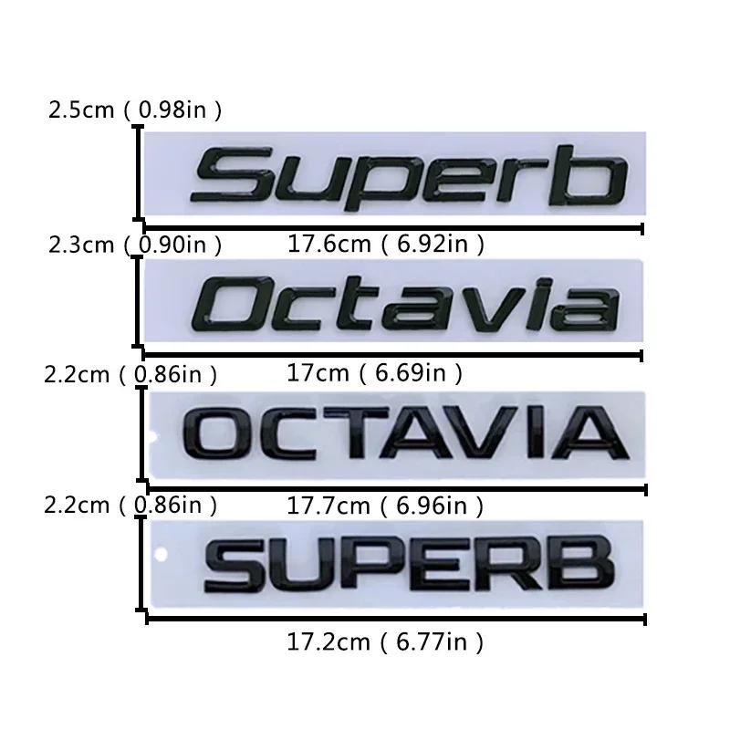 AAABV1 Auto-Buchstaben-Plakette Außen für Skoda Superb Octavia 2023 2024 Heckaufkleber Kofferraumaufkleber Emblem Auto-Modifikationszubehör
