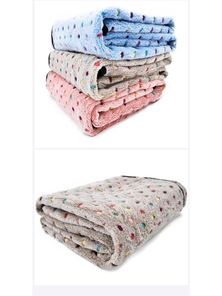 Coral Fleece Flannel Pet Blanket - Cozy Mat for Dogs & Cats