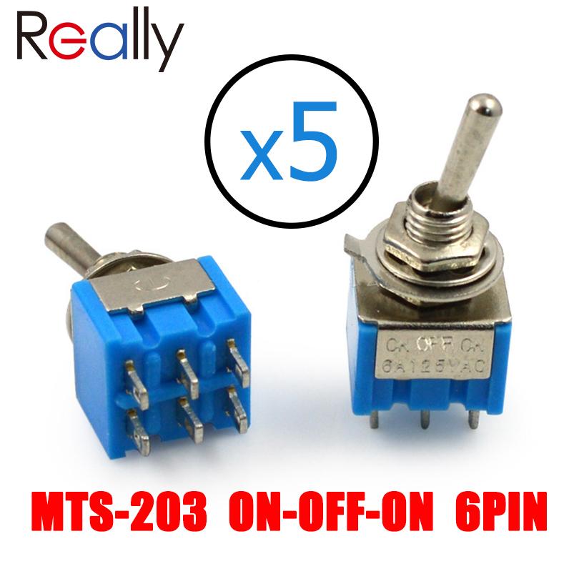 5Pcs 6mm Mini Toggle Switchs 2 Position 3 Position Latching Switch MTS-102/103/202/203 ON-ON SPST ON-OFF -ON SPDT
