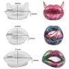 M-Modern-3 Piece Lips Resin Mold Resin Art Molds Ornament Silicone UV Epoxy Casting Molds B