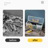 Toolbox Small Parts Screwdrivers Wrenches Transparent Storage Box with Adjustable Compartments Impact-Resistant Organizer Case
