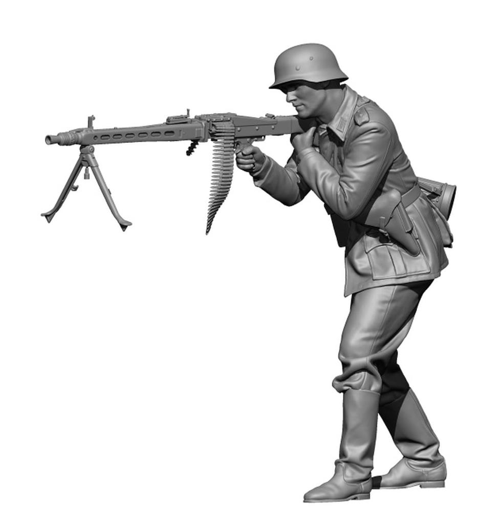 H3 Model WW2 German Machine Gunner Resin Kit HS24085 1/24 (person)