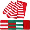 Women Christmas Striped Tights Full Length Tights Thigh High Stocking For Christmas Decoration Cosplay Party Makeup Prom Costume